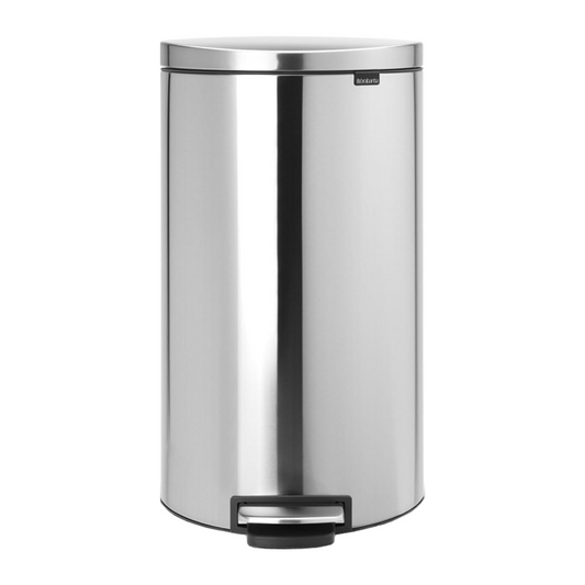 Pedal Bin Silent Flatback+ 30 Litre - Matt Steel FPP (Fingerprint Proof)