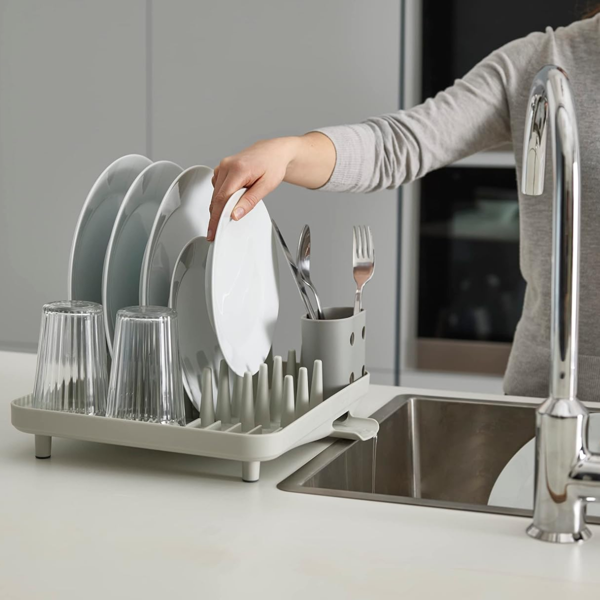 DUO Compact Dish Rack - Grey