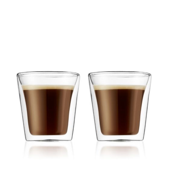 Canteen Double Wall Glass (2 pcs), Small 0.1L, 3oz