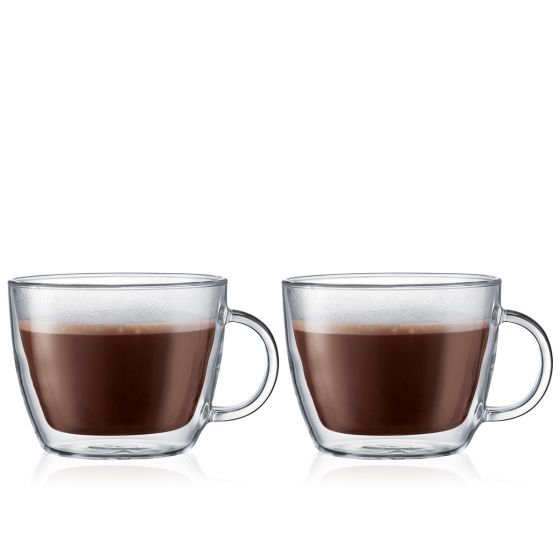 Bistro Double Wall Cafe Latte Cup (Set of 2), 0.45L, 15oz