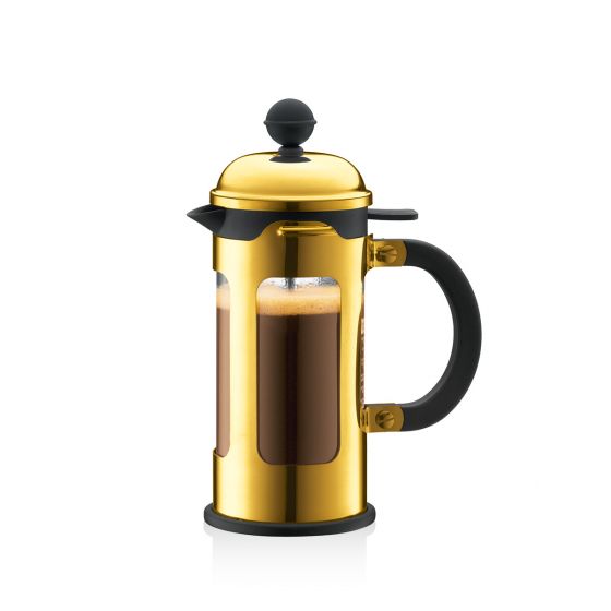 Chambord French Press Coffee Maker 3 Cup, 0.35L/12oz - Stainless Steel Gold