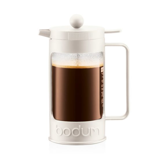 Bean French Press Coffee Maker 8 Cup, 1L/34oz - Off White