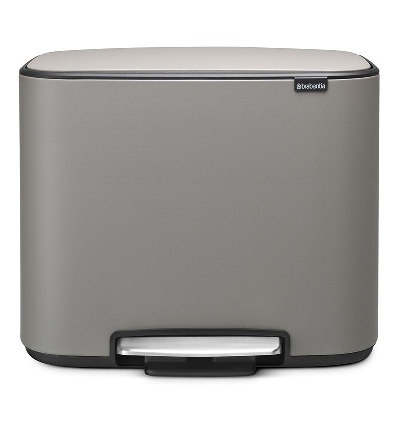 Bo Pedal Bin 11 + 23 Litre - Mineral Concrete Grey