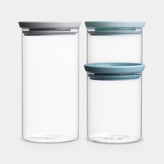 Stackable Glass Jars Set of 3