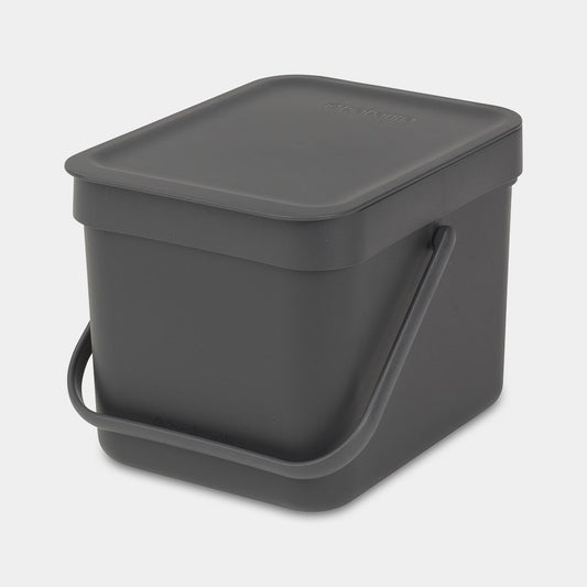 Sort & Go Waste Bin 6 Litre - Grey