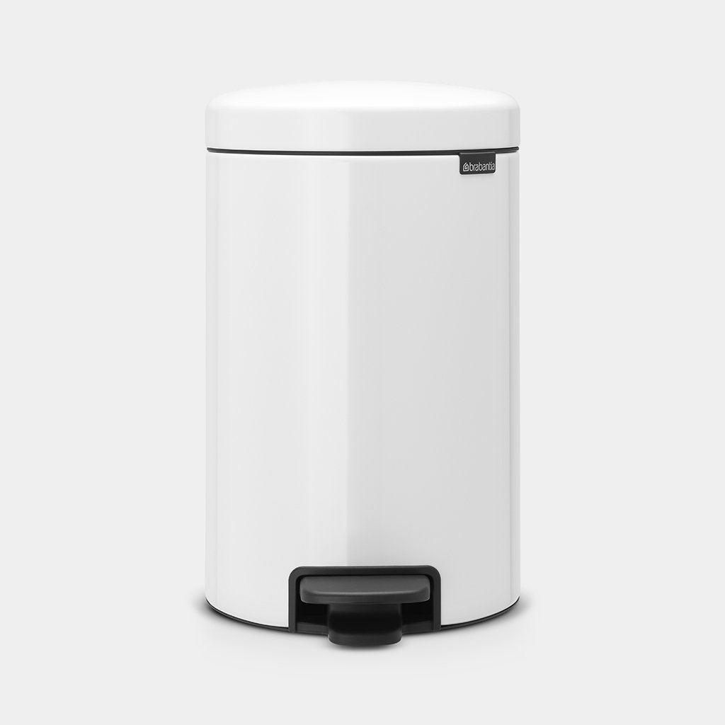 NewIcon Pedal Bin Silent 12 Litre - White