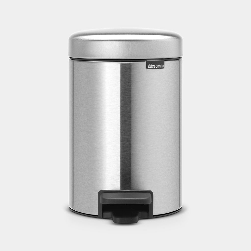 NewIcon Pedal Bin Silent 3 Litre - Matt Steel