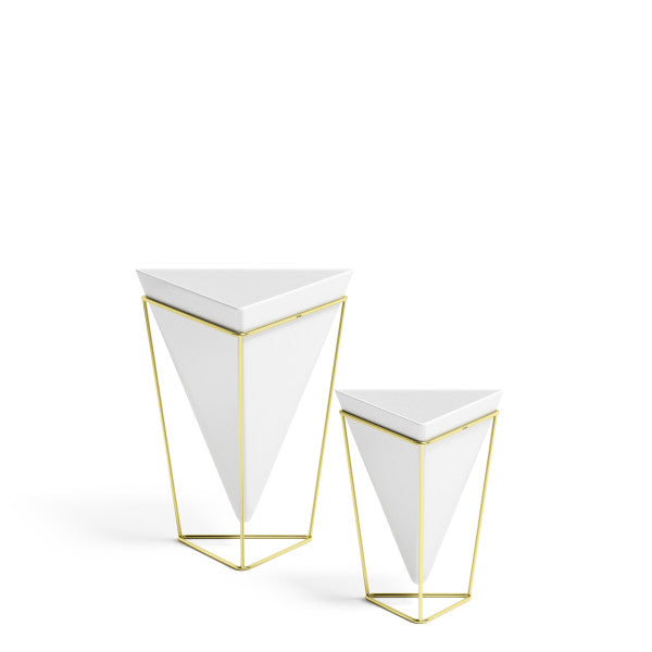 Trigg Tabletop Vessels, Set of 2 - White/Brass